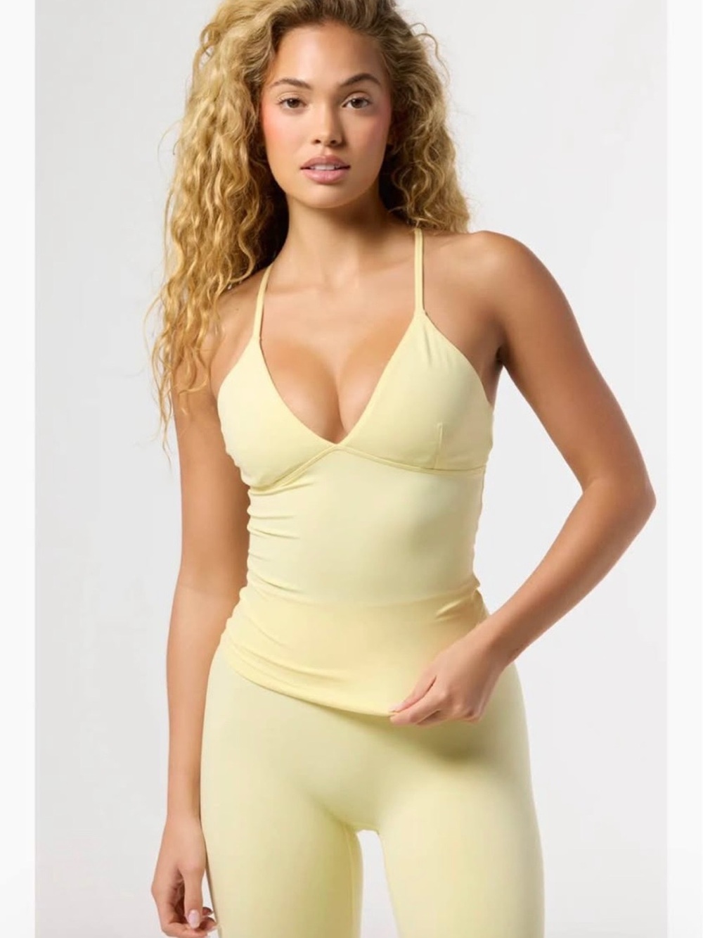 Light Yellow Bandeau Cami Top with Support